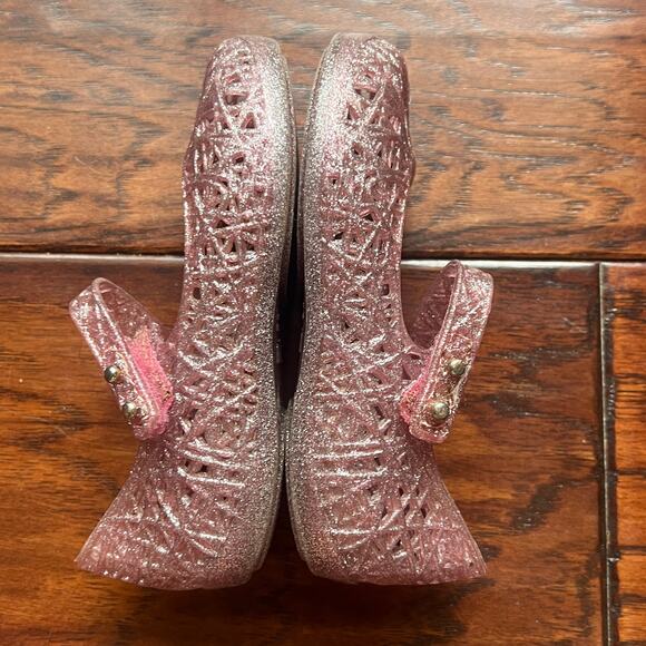 Mini Melissa Campana 8c Pink Glitter Jelly Sandal Mary Jane - Picture 8 of 9